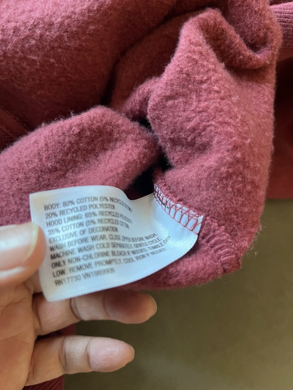 JoyLab Maroon Cropped Hoodie with Hot Pink Drawcords - Picture 6 of 9